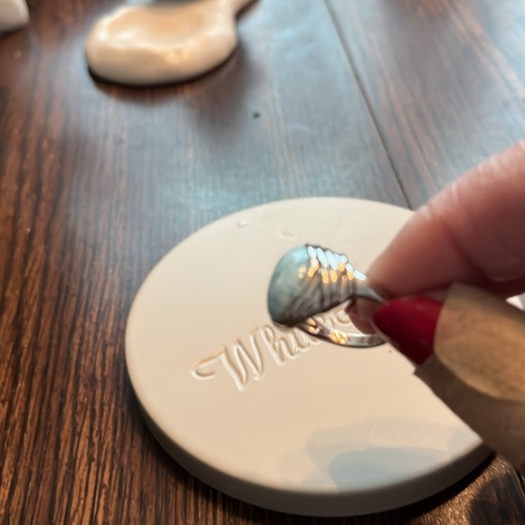 Affinity gems sterling silver stamped Larimar ring - Picture 4 of 4